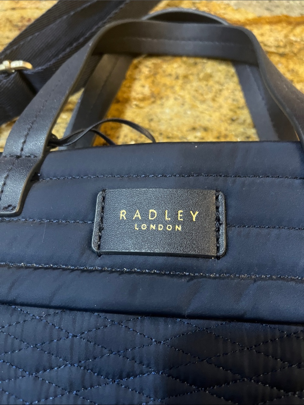 RADLEY LONDON Navy Quilted Crossbody Bag with Top Handles - Picture 2 of 8